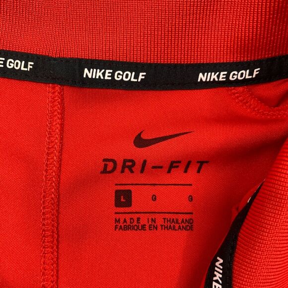 Nike Golf Shirt Mens L Large Red Moisture Wicking Performance Victory Polo - Picture 7 of 13